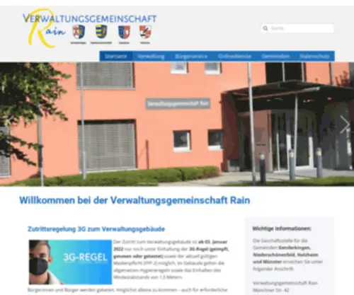 VG-Rain.de(Informationen der Verwaltungsgemeinschaft Rain und ihrer Mitgliedsgemeinden) Screenshot