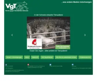 VGT.ch(Verein gegen Tierfabriken Schweiz VgT) Screenshot