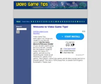 Vgtips.com(Video Game Cheat Codes) Screenshot