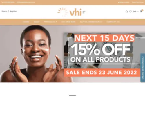 Vhiskincare.co.za(Natural Skin Care Made in SA) Screenshot