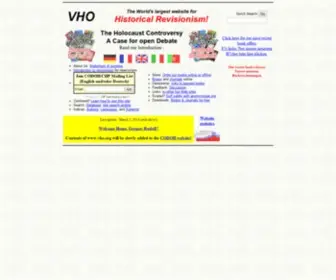 Vho.org(Historical Revisionism by Vrij Historisch Onderzoek) Screenshot