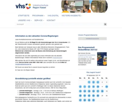VHS-Region-Kassel.de(Vhs region kassel) Screenshot