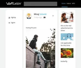 Viaflash.com(Social media Content sharing platform) Screenshot