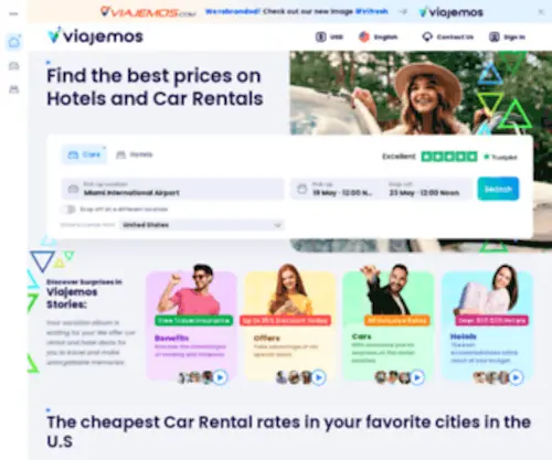 Viajemos.com.gt(Rent a Car in United States and Save Up to 35% at Airport) Screenshot