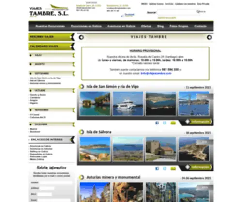 Viajestambre.com(Viajes, excursiones y tours organizados desde Galicia) Screenshot