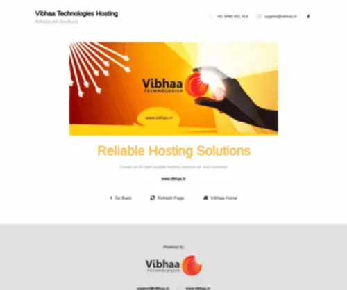 Vibhaait.com(Vibhaa Technologies Hosting Solutions) Screenshot