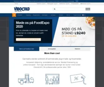 Vibocold.dk(Totalleverandør af køl og frys) Screenshot