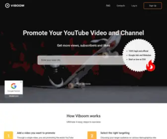 Viboom.com(YouTube Video Promotion Service) Screenshot