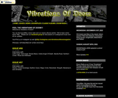 Vibrationsofdoom.com(Vibrations of Doom) Screenshot