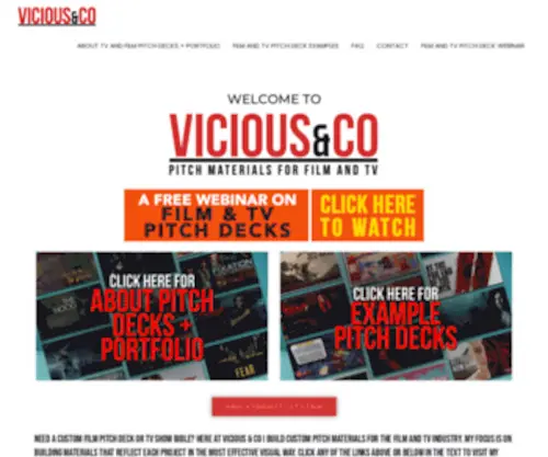 Viciousandco.com(Create an immersive film pitch deck or TV show bible. A design) Screenshot