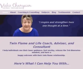 Vickiechampion.com(Twin Flame Coach and Life Coach) Screenshot