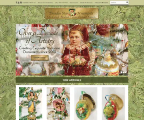 Victorianornaments.com(Dresden Star Ornaments) Screenshot