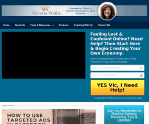 Victoriawallis.net(Business Coach & Internet Entrepreneur) Screenshot