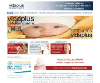 Vidapluscm.com(Banco de células madre de cordón umbilical) Screenshot