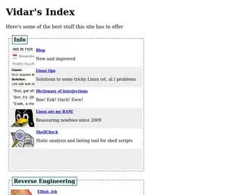 Vidarholen.net(Vidar's Index) Screenshot