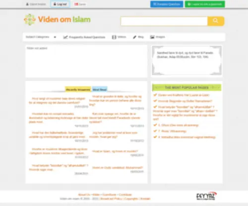 Videnomislam.com(Viden om Islam) Screenshot