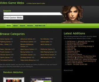 Videogamewebs.com(Video Game Webs) Screenshot