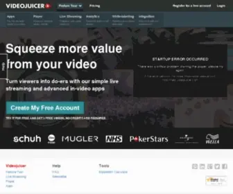 Videojuicer.com(The video platform with the world’s most powerful in) Screenshot