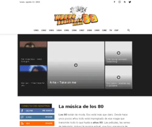 Videosmusicalesdelos80.com(VIDEOS MUSICALES DE LOS 80) Screenshot