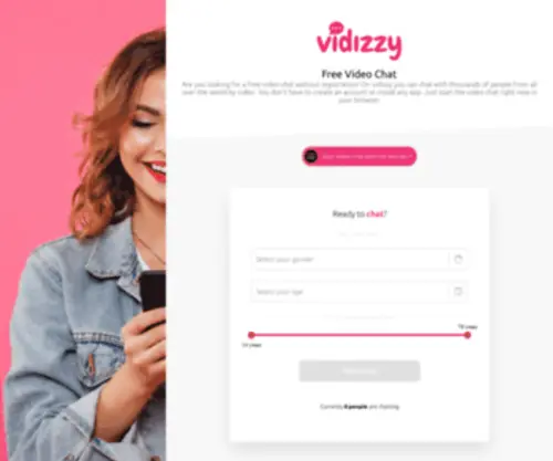 Vidizzy.com(Chat with thousands of people from all over the world by video. vidizzy) Screenshot