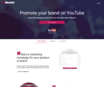 Vidrocket.com(Influencer Marketing on YouTube) Screenshot