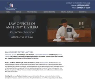 Vieiratriallaw.com(Los Angeles Injury Lawyer) Screenshot