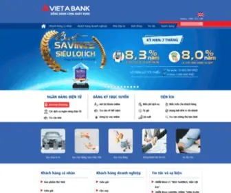 Vietabank.com.vn(Ngân hàng thương mại cổ phần Việt Á) Screenshot