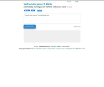 Vietnameseaccent.com(Vietnamese accent marks (diacritics)) Screenshot