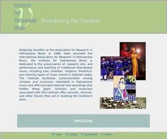 Vietnamesemusic.us(Institute for Vietnamese Music) Screenshot