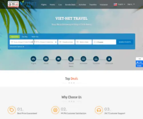 Vietnettravel.com(Tours Travel Agent (Flight) Screenshot