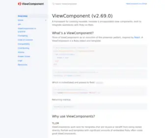 Viewcomponent.org(A framework for building reusable) Screenshot