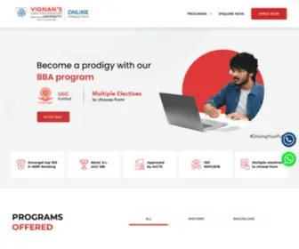 Vignanonline.com(UGC Entitled Online Degree University India) Screenshot