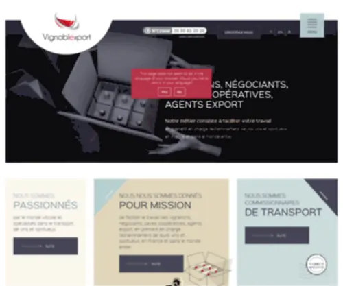 Vignoblexport.fr(Transport vin international) Screenshot
