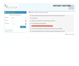 Vijayamedicallabreport.in(Client Portal) Screenshot