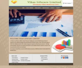 Vikaslifecarelimited.com(Vikas Lifecare Ltd) Screenshot