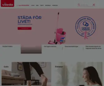 Vileda.se(Vileda levererar högkvalitativa produkter inom städning) Screenshot