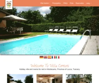 Villacentoni.com(Holiday villa rooms swimming pool Lucca Tuscany) Screenshot