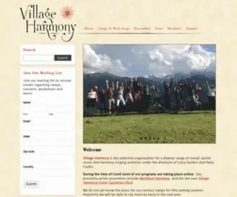 Villageharmony.org(Village Harmony) Screenshot