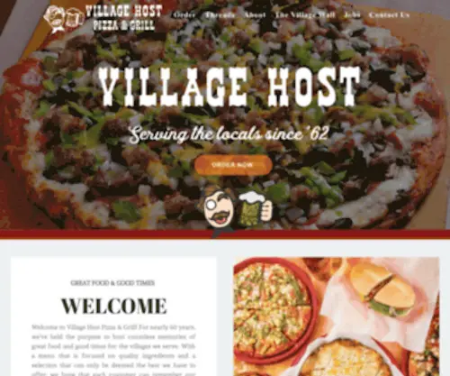 Villagehostpizza.com(Village Host Pizza & Grill) Screenshot