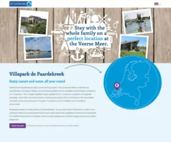 Villaparkdepaardekreek.nl(Viilapark en Camping De Paardekreek in Kortgene in Zeeland) Screenshot