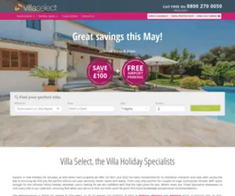 Villaselect.com(Villa Holidays 2022) Screenshot
