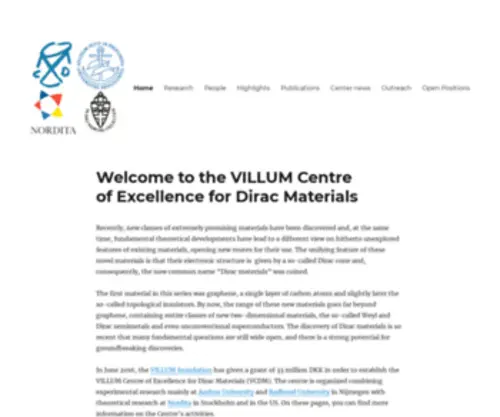 VillumCDM.org(Villum Center for Dirac Materials) Screenshot