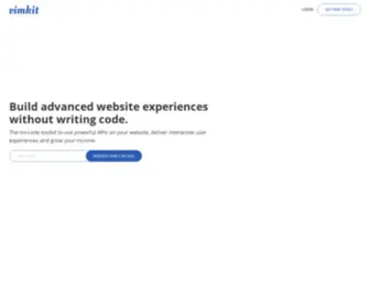 Vimkit.com(Build advanced website experiences without writing code) Screenshot