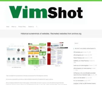 Vimshot.com(Historical screenshots of websites) Screenshot