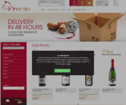 Vinaralia.com(Online shop) Screenshot