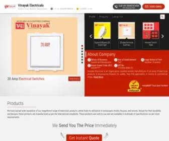 Vinayakelectricals.net(Manufacturer and Exporter of Premium Modular Switches) Screenshot