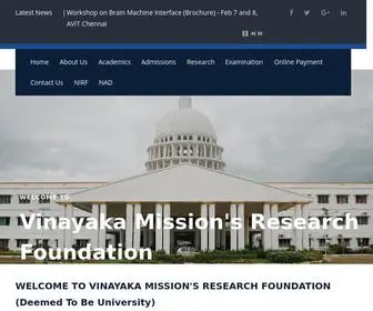 Vinayakmissionuniversity.com(VINAYAKA MISSIONS RESEARCH FOUNDATION) Screenshot