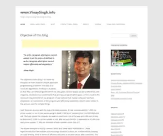 Vinaysingh.info(The objective of this blog) Screenshot
