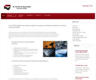 Vincentmetals.com(Specialty Metals Distributor for the Medical) Screenshot