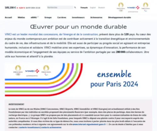Vinci.com(VINCI est un leader mondial des concessions) Screenshot